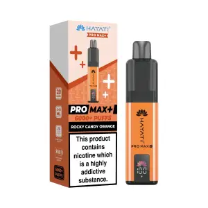 Hayati Pro Max Plus 6000 Prefilled Pod Kit - 20mg | Rocky Candy Orange
